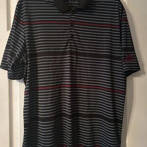 Adidas Black Striped Men's Golf Polo Shirt